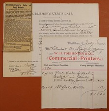 1894 Butler Co Ohio Real Estate Auction J Sutphin Notice Docs with Seal B7S1
