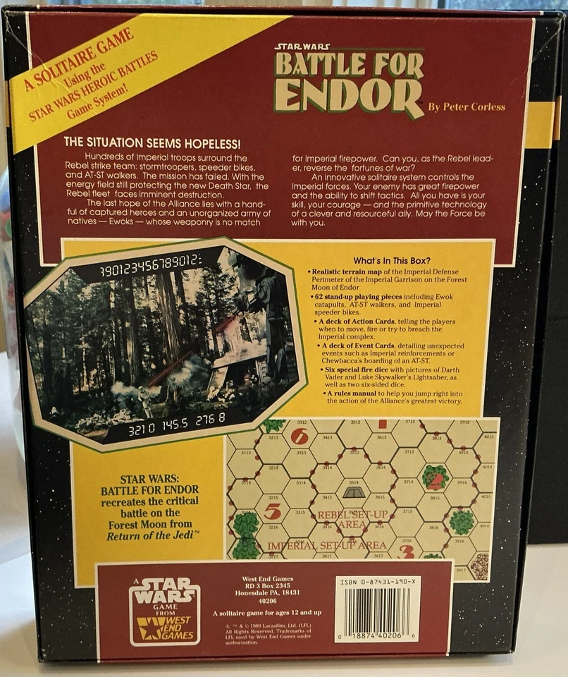 1989 - STAR WARS BATTLE FOR ENDOR SOLITAIRE, 40206 West End Games - BNIB 💯 - Image 3 of 4