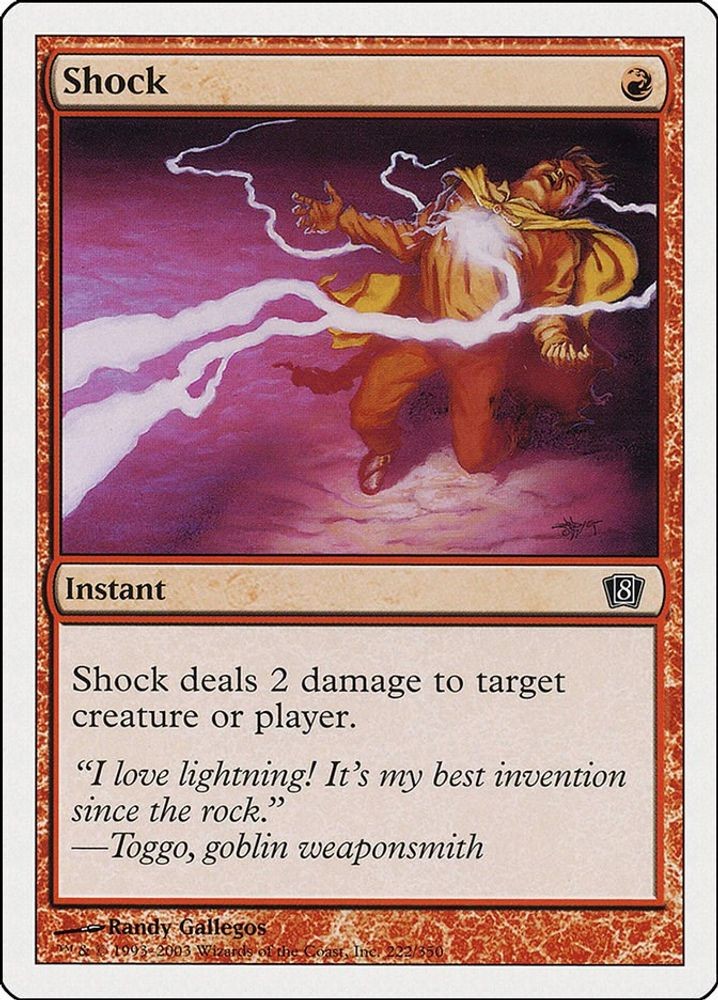 2003 Magic: The Gathering: 8th Edition - Shock (#222, Common, Near Mint)