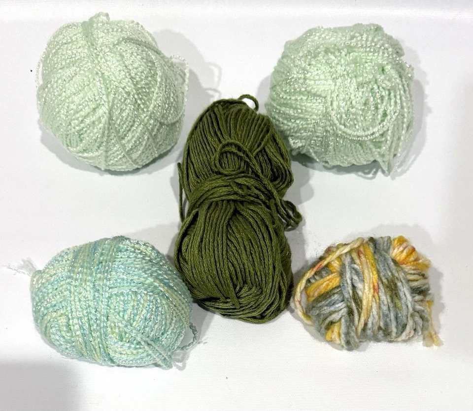 Lote mixto de 5 hilos de algodón en total verde menta o multicolor Foto 2 de 4