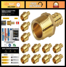 12 Pack 1/2" Male NPT to PEX Male Adapter - Heavy-Duty Brass Crimp Fittings, Lea