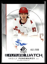 2024-25 SP Authentic Vasily Ponomarev Rookie Auto 461/999 Pittsburgh Penguins