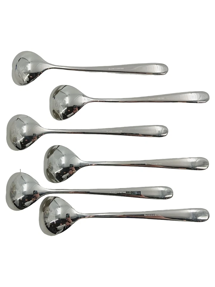 ALESSI Esslöffel Set 6x Modern Silber Edelstahl Besteck Herz - Bild 2 von 3