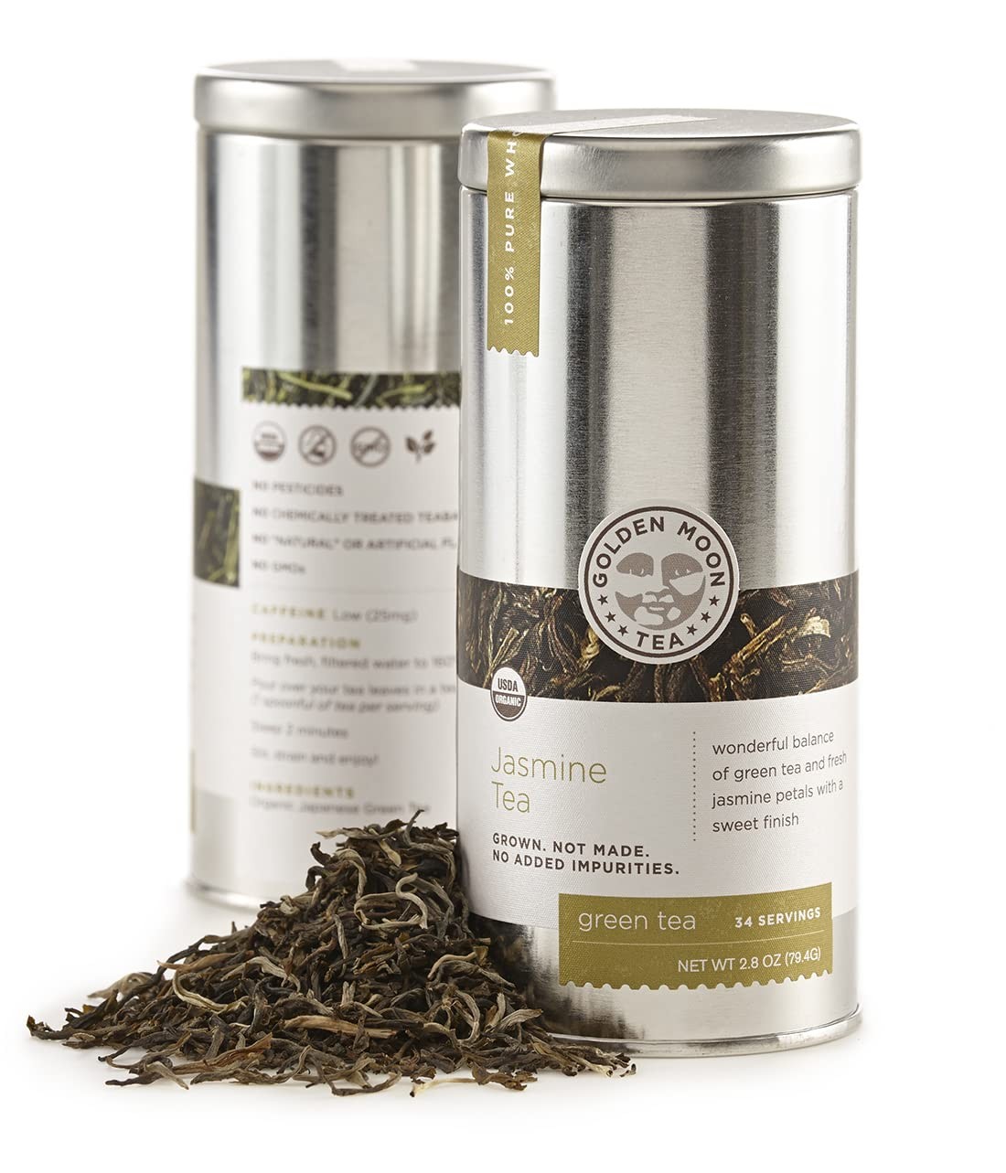 Organic Jasmine Green Tea-Finest Leaves & Flowers-Loose Leaf