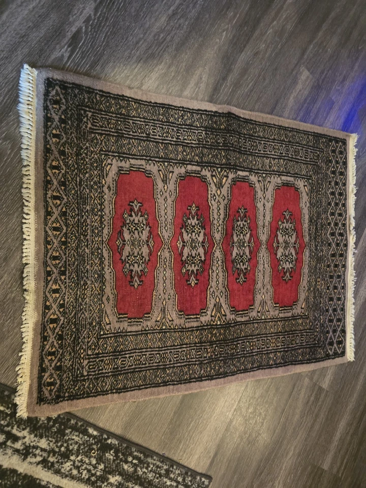 Alfombra de oración vintage 100 % lana pura cara Pakistán 3’ largo X 1’ ancho X 3/8” grueso Foto 2 de 2
