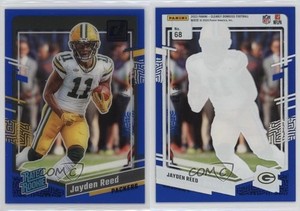 2023 Panini Clearly Donruss Rated Rookie Blue /99 Jayden Reed #68 Rookie RC