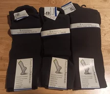 Perry Ellis Portfolio Men’s Circology Socks Poly Cotton Blend Black 3 Pairs