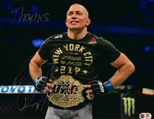 GEORGES ST-PIERRE SIGNED UFC LEGEND 14X11 PHOTOGRAPH 3 (ACG CERT AG18077)