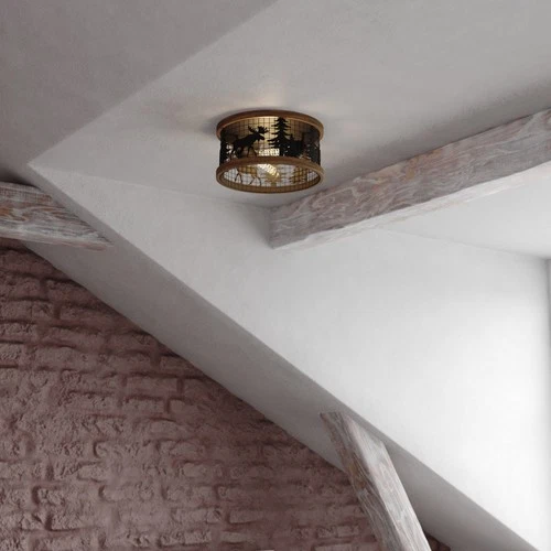 Vaxcel Lighting C0307 2 Light 12"W Flush Mount Drum Ceiling - Black and - Picture 5 of 11