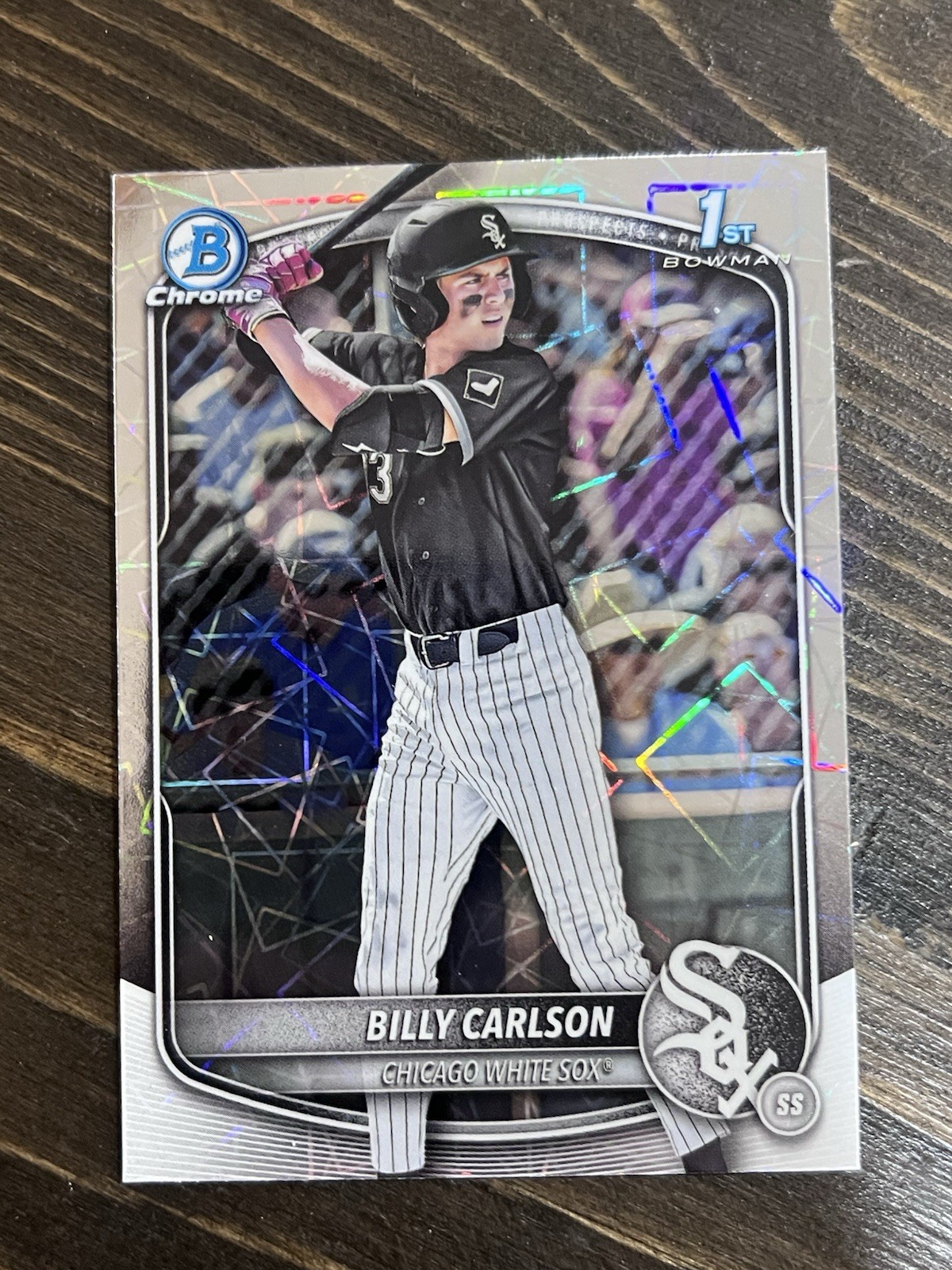 Billy Carlson 2025 Bowman Draft 1st Chrome Lazer Refractor #BDC-10 - White Sox