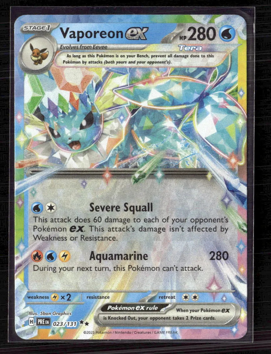 Pokemon 2025 Prismatic Evolutions Vaporeon EX RR #23/131