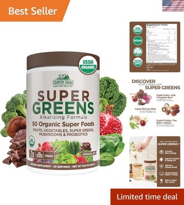 USDA Organic Chocolate Superfoods Mix - 50 Organic Ingredients for Vitality