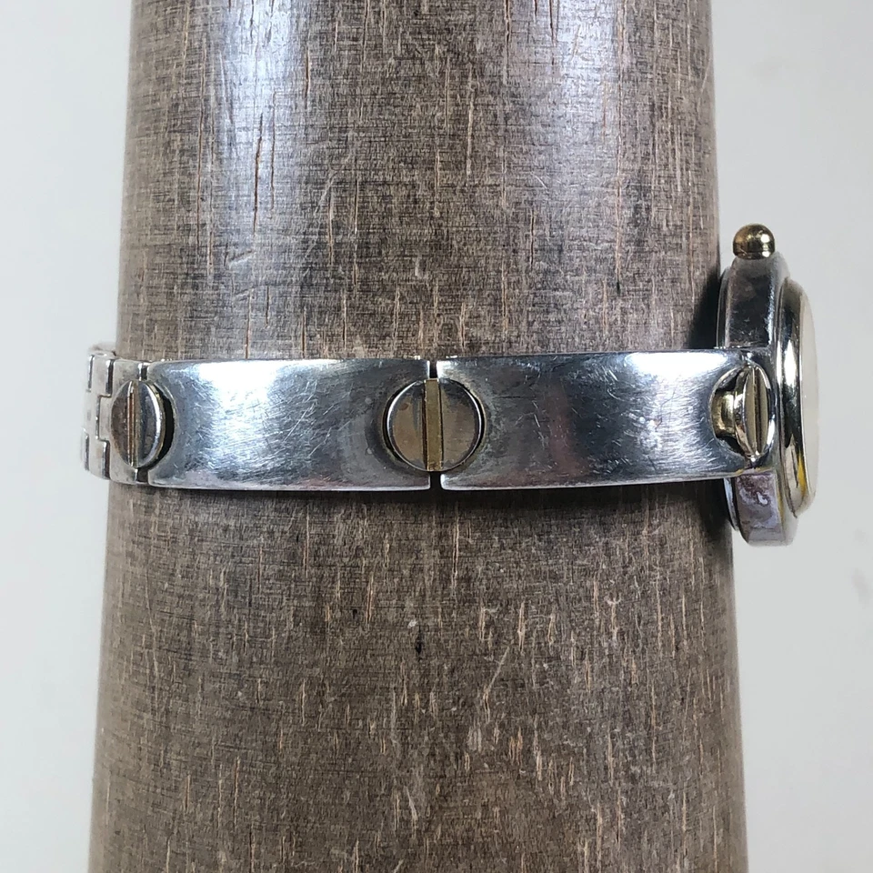 Vtg Ecclissi Women ES-2639 Two Tone Sterling Silver  Quartz 25mm Watch 6 3/4" - Image 3 of 4