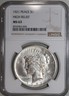 1921 Peace Silver Dollar MS63 White NGC #004 Peace