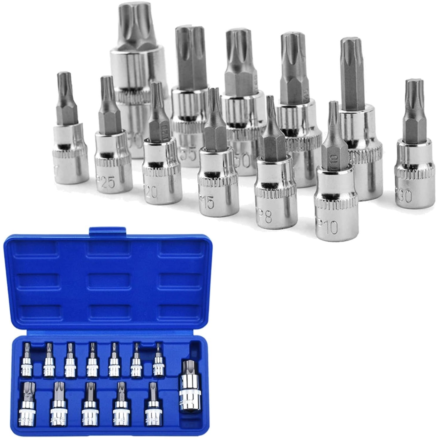 set inserti Torx 13 pezzi, chiavi a bussola, acciaio, T8-T70, riparazioni