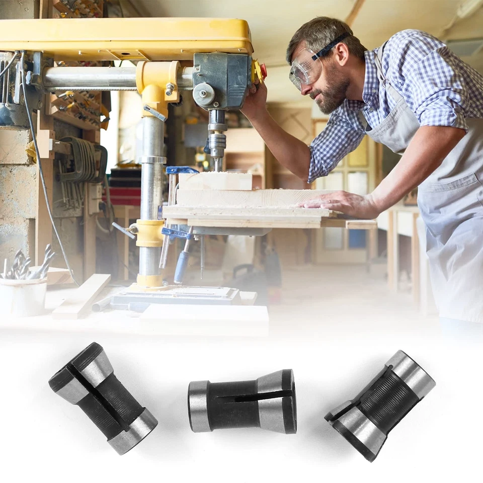 6 Pieces Collet Adapter, Steel Router Collet 6Mm 6.35Mm 8Mm Chuck Milling - Image 2 of 4