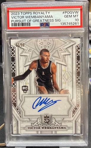Victor Wembanyama #POG-VW 2023 Topps Royalty Pursuit of Greatness Signature card