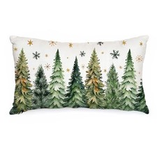 Christmas Pillow Cover 12X20 Inch,Christmas Trees Stars 20" x 12" Pack of 1 