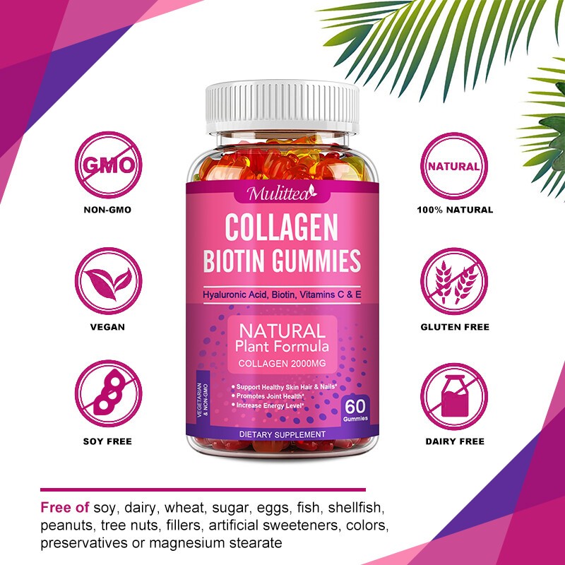 Collagen Gummies for Hair Skin and Nail Hydrolyzed Collagen Vitamin C & E