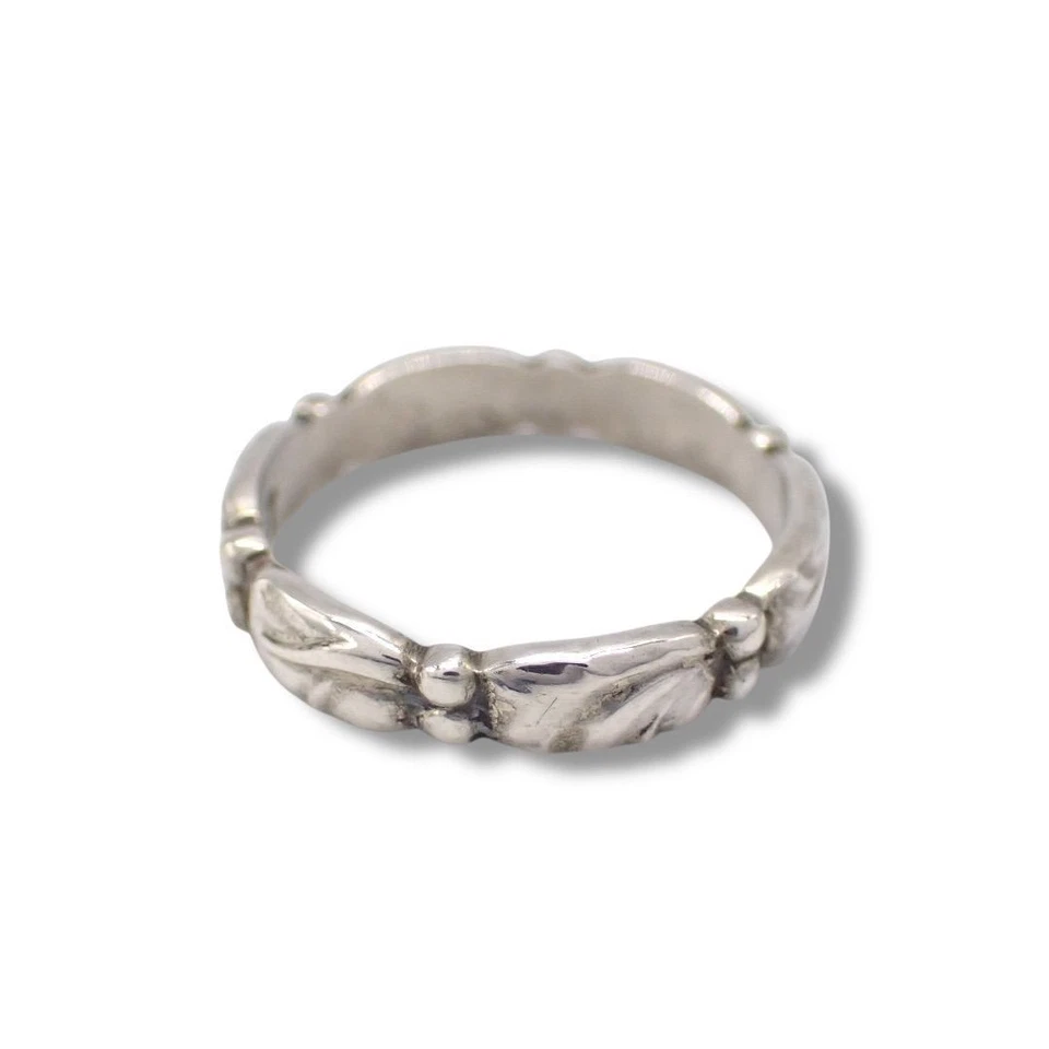 Anillo de plata esterlina vintage Georg Jensen #57 EE. UU. 6,0 Foto 3 de 4