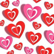 60 Pcs Valentines Day Wall Decals, 3D Valentines Day Stickers Heart Wall Sticker