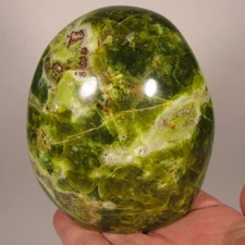 4.1" GREEN OPAL Gemstone Polished Freeform Standup - Madagascar - 1.5 lbs.