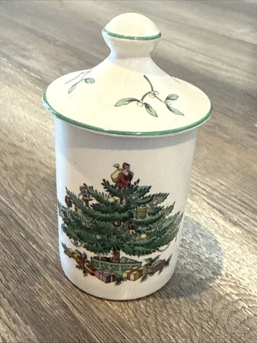 Spode Christmas Tree Toothpick Holder with Lid 4.5" - Picture 2 of 5