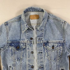 Vintage Levis Denim Jacket Size 42L Blue Type 3 Trucker Made In USA Classic