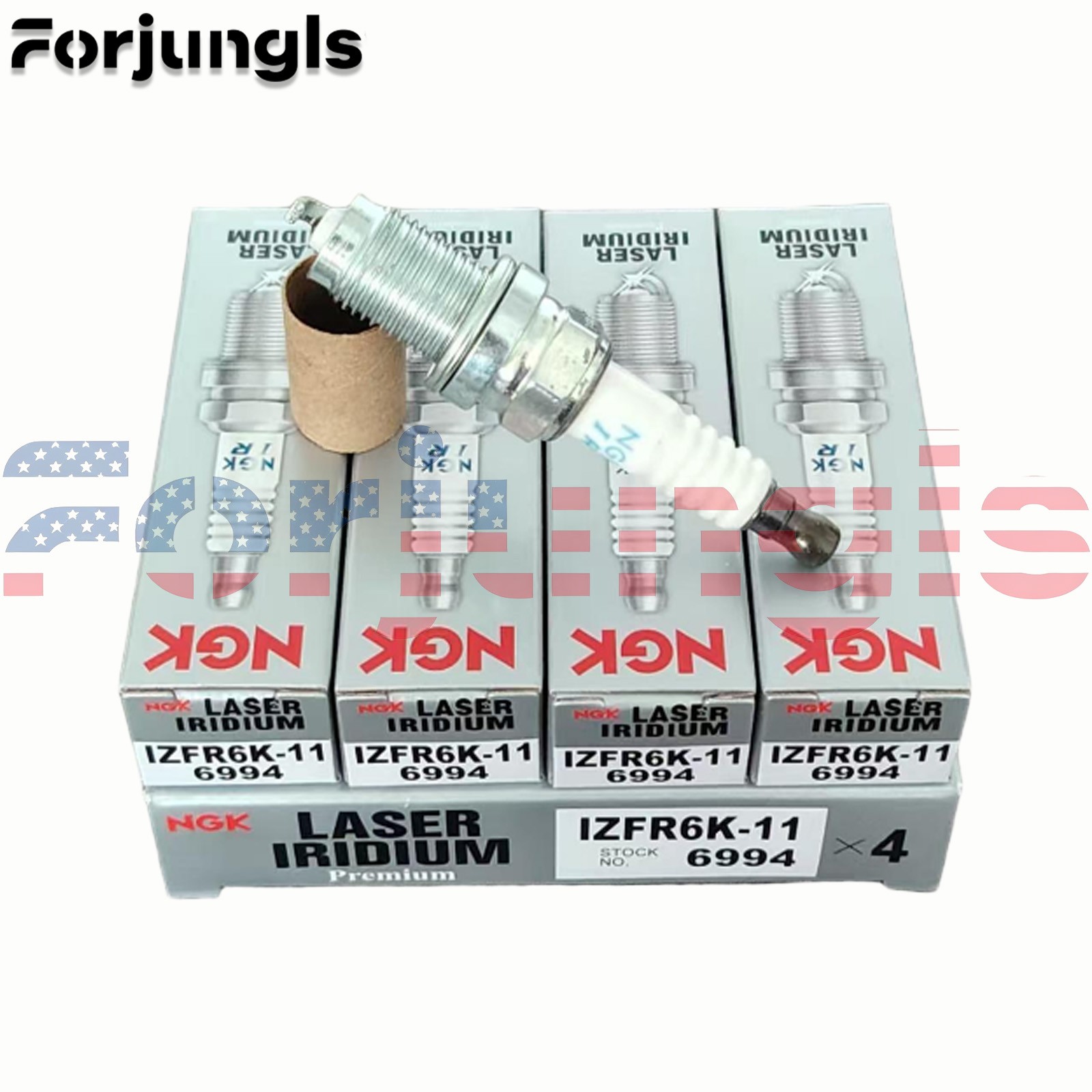 4x OEM 6994 Laser Iridium Spark Plugs IZFR6K11 For Honda Accord Civic CRV Acura