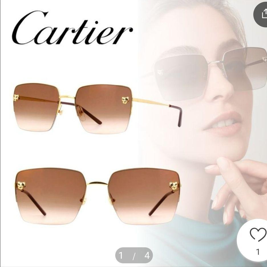 Cartier Sunglasses/Glasses Frame Panthère CT0333S 002 AUTH
