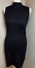 Cotton-on Jersey Black Body Con Dress. Size 12 Tie At Back Of Neck