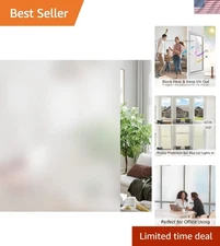 Reusable Frosted Window Film for 95% Privacy - Non-Adhesive, 23.6"x6.5"