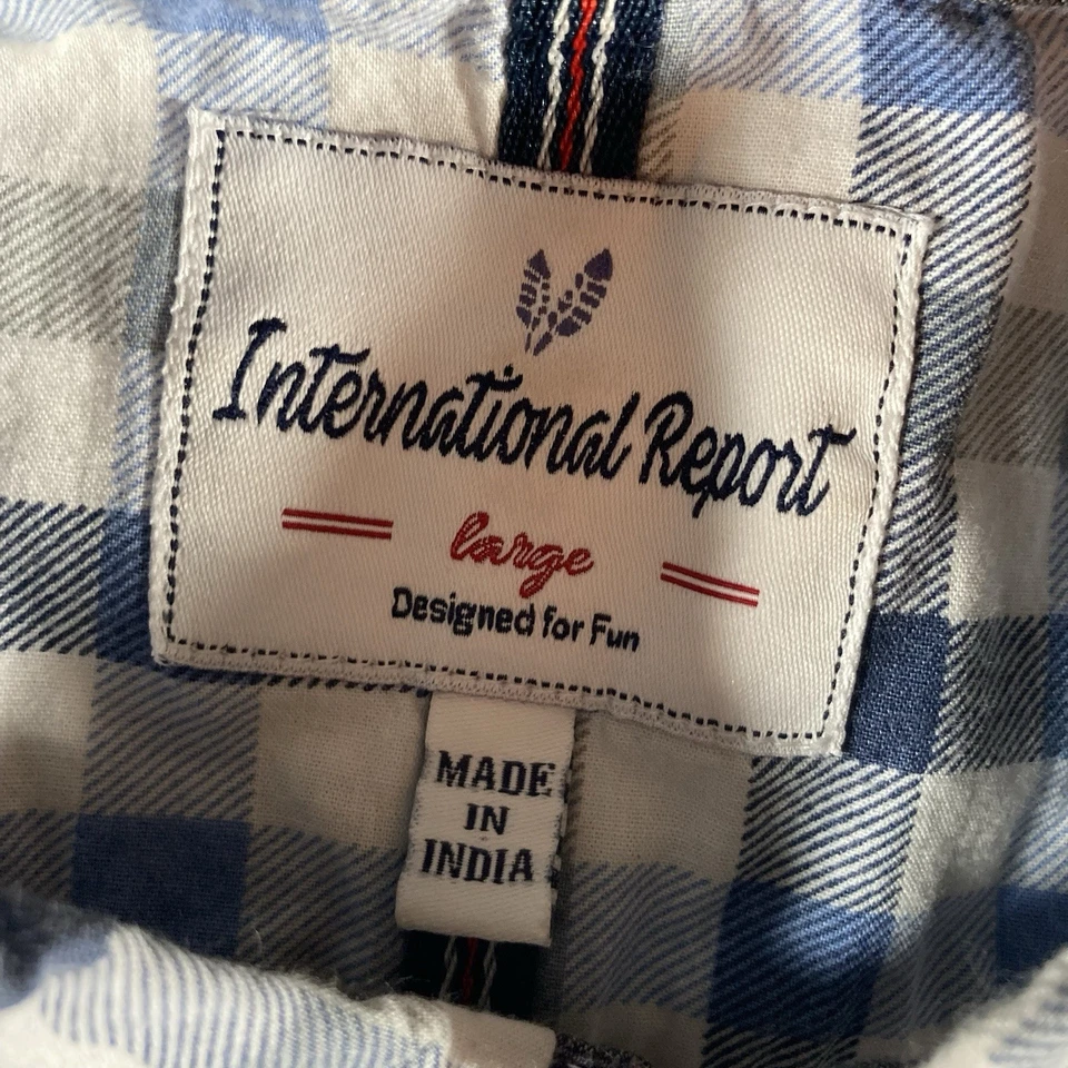 International Report Long Sleeve Button Down Shirt Mens Plaid Size Large - Image 3 of 4