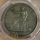 1876 T$1 Silver Trade Dollar PCGS Genuine AU Detail