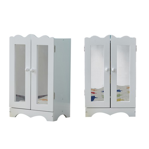 Armadio gioco in legno per bambole armadio mobili armadio guardaroba vestiti bambola - Foto 7 di 7