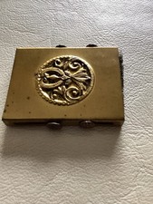 Vintage Brass Color Pocket Shoe Brush W/ Retractable Brushes