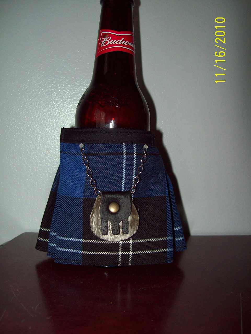 Ramsay Tartan Plaid Beer Bottle Koozie Kilt and Sporran Stocking Filler