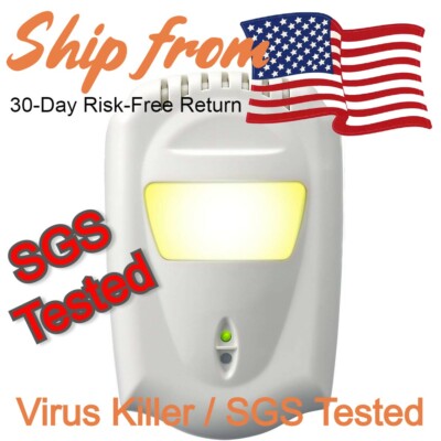 Anion Air Sterilizer Yellow Light Kills Germ & Oder (SGS Proven, UV Alternative)