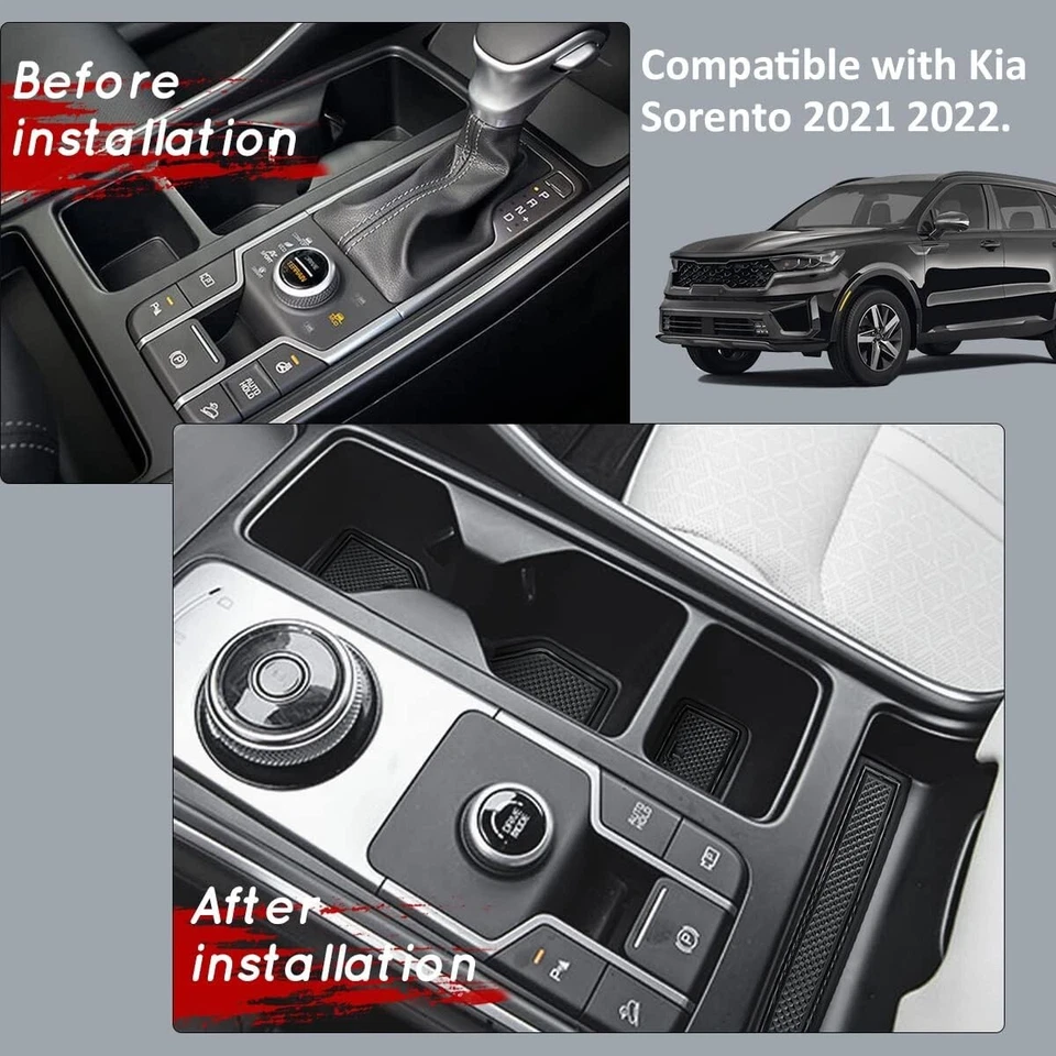 Auovo para Kia Sorento 2021-2023 Accesorios Puerta Ranura Portavasos Inserto 21 piezas Foto 2 de 4