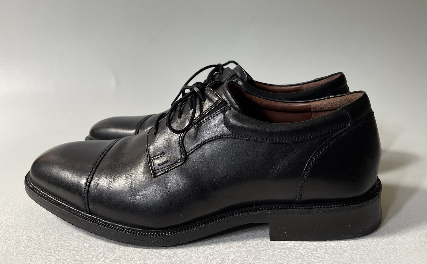 SAOLA Johnston Murphy Tillman punta berretto da uomo in pelle nera Oxford 20 8751 taglia 11 5 M M18