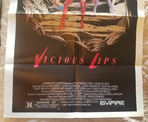 VICIOUS LIPS Original Movie Poster 1987 One Sheet Folded - Picture 3 of 3