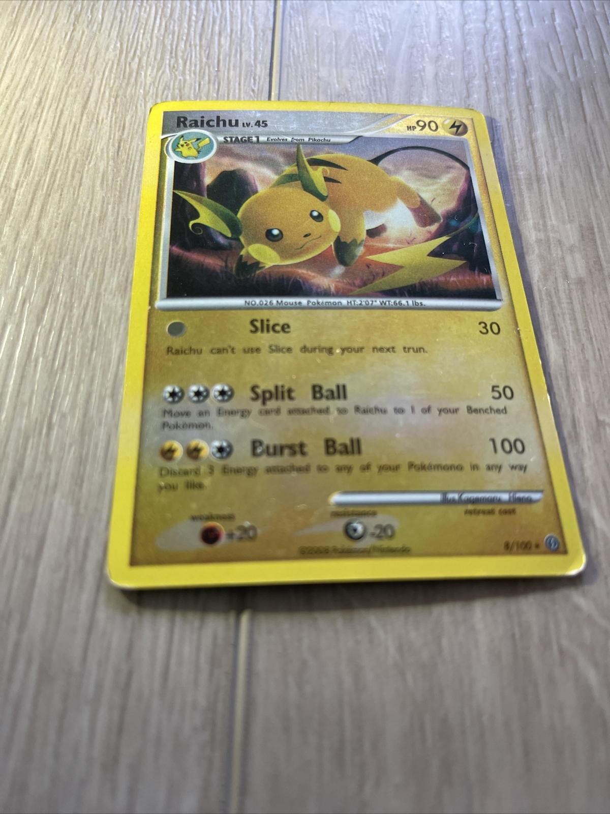 Raichu Reverse Holo Rare 8/100 Stormfront LP Pokémon Card