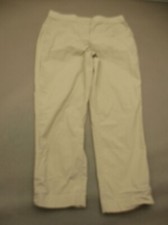 CHICO'S Size 1 Women Ivory Cotton Blend Stretch Pocket Breathable Crop Pants 250