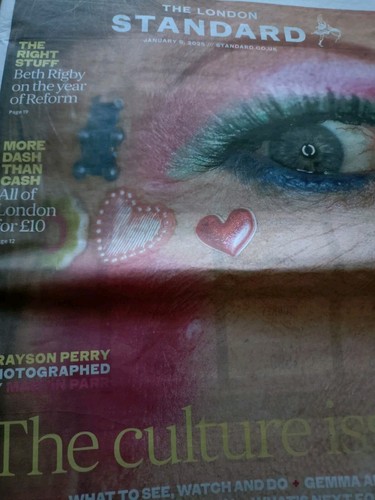 The London Standard Zeitung Kultur Ausgabe Grayson Perry Cover 9 Jan 2025 NEU