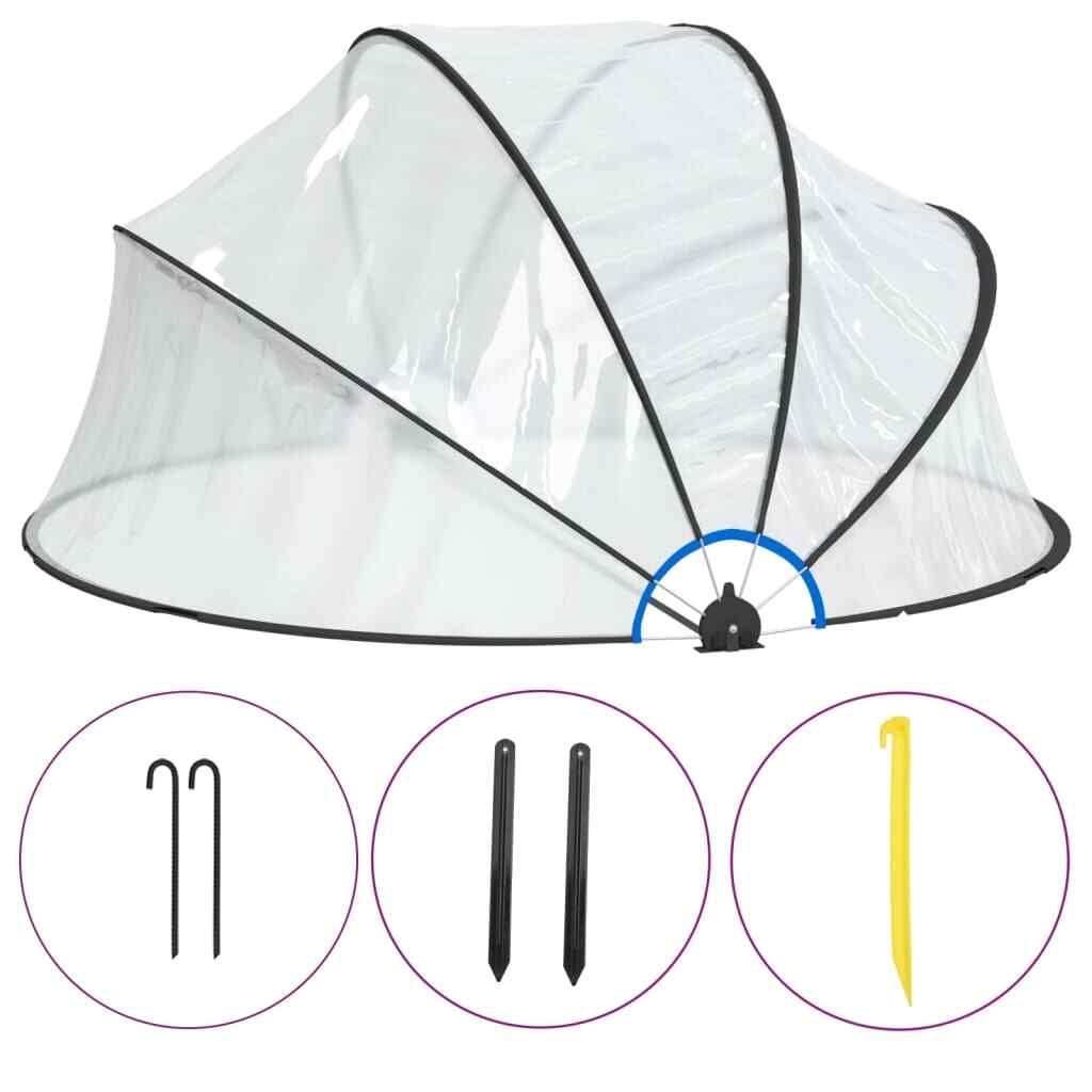 Dôme de piscine rond 315x158 cm PVC pour se baigner à l'abri du vent frais