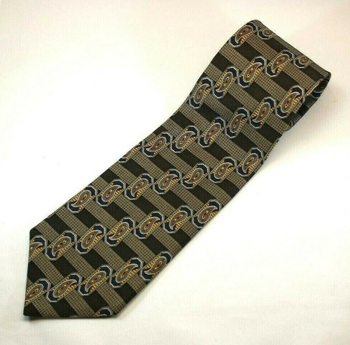 Christian Dior Tie Block Paisley Stripe, 58" Long by 4", Silk, Made in Canada - Picture 3 of 5