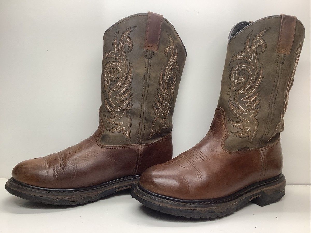 Laredo Men\'s Square Toe Leather Cowboy Western Boot Brown Size 9D Amazon.com | Laredo mens Mid-calf Western Boot, Tan, 7 US  main image 2