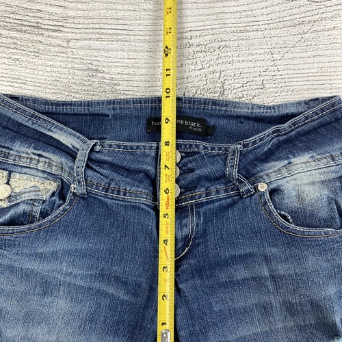 Twenty One Black Rue 21 Jeans Women Size 7 / 8 R Distressed Denim Pants Stretch - Foto 9 di 13