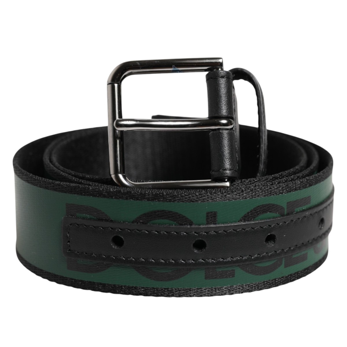 DOLCE & GABBANA Belt Green Black Polyester DG Logo Buckle  display picture 1