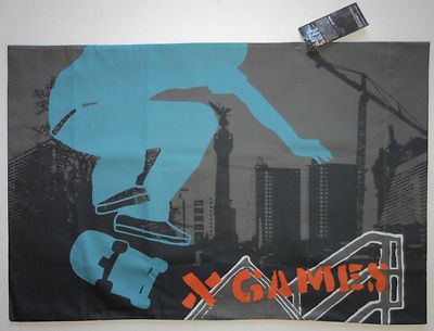 Rare ESPN X Games Pillow Case Extreme Skateboarding Skater Traffic Cones Urban